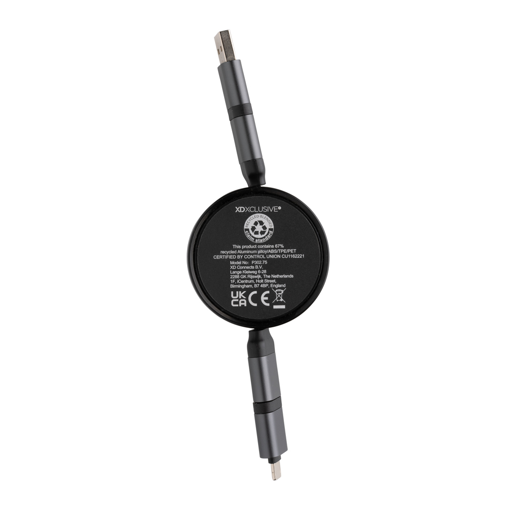 Terra RCS recycled aluminium retractable 6 in 1 cable - Image 5
