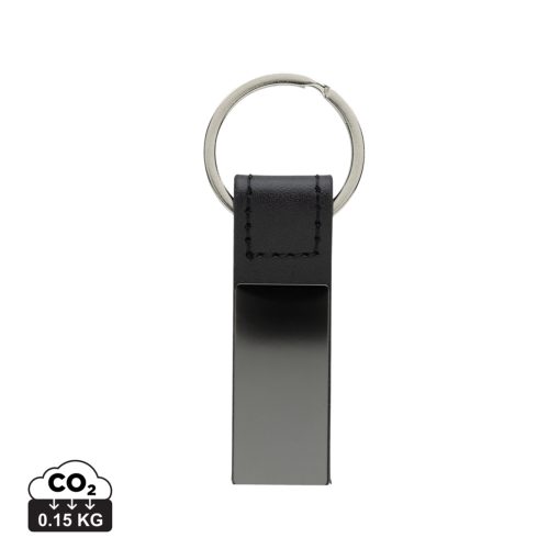 Luxury PU keychain RCS recycled zinc alloy