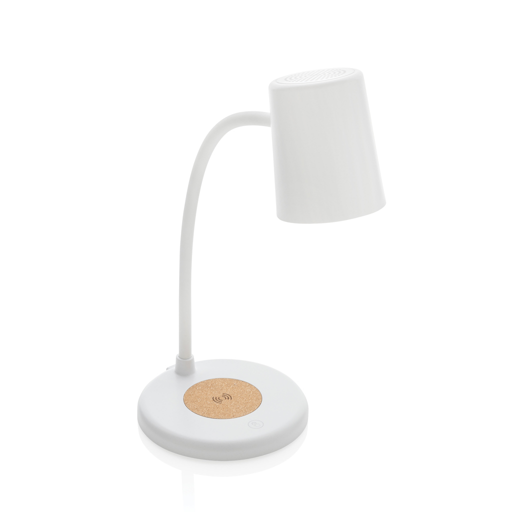 Zenara RCS recycled plastic and cork 15W wireless desk lamp - Image 2