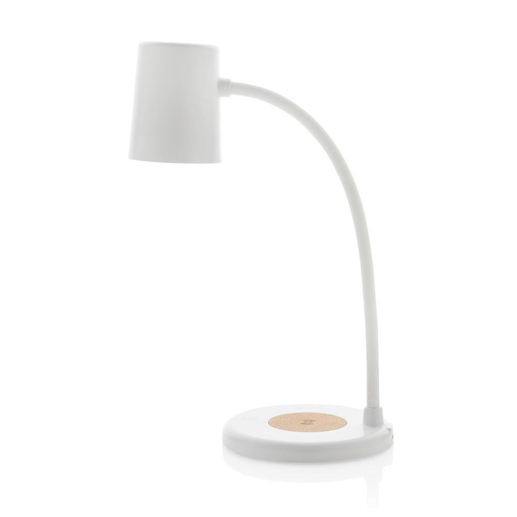 Zenara RCS recycled plastic and cork 15W wireless desk lamp - Image 4