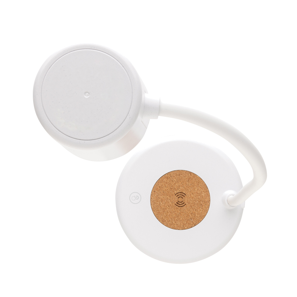 Zenara RCS recycled plastic and cork 15W wireless desk lamp - Image 5