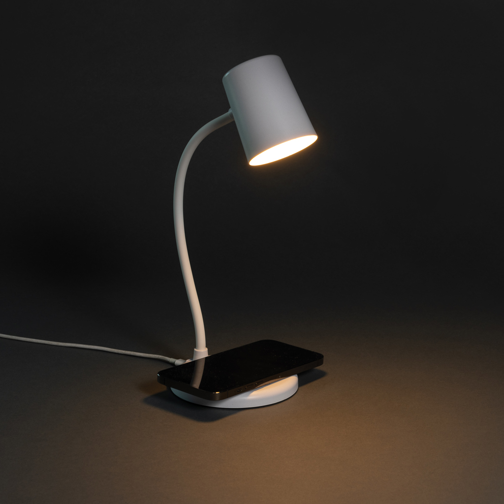 Zenara RCS recycled plastic and cork 15W wireless desk lamp - Image 9