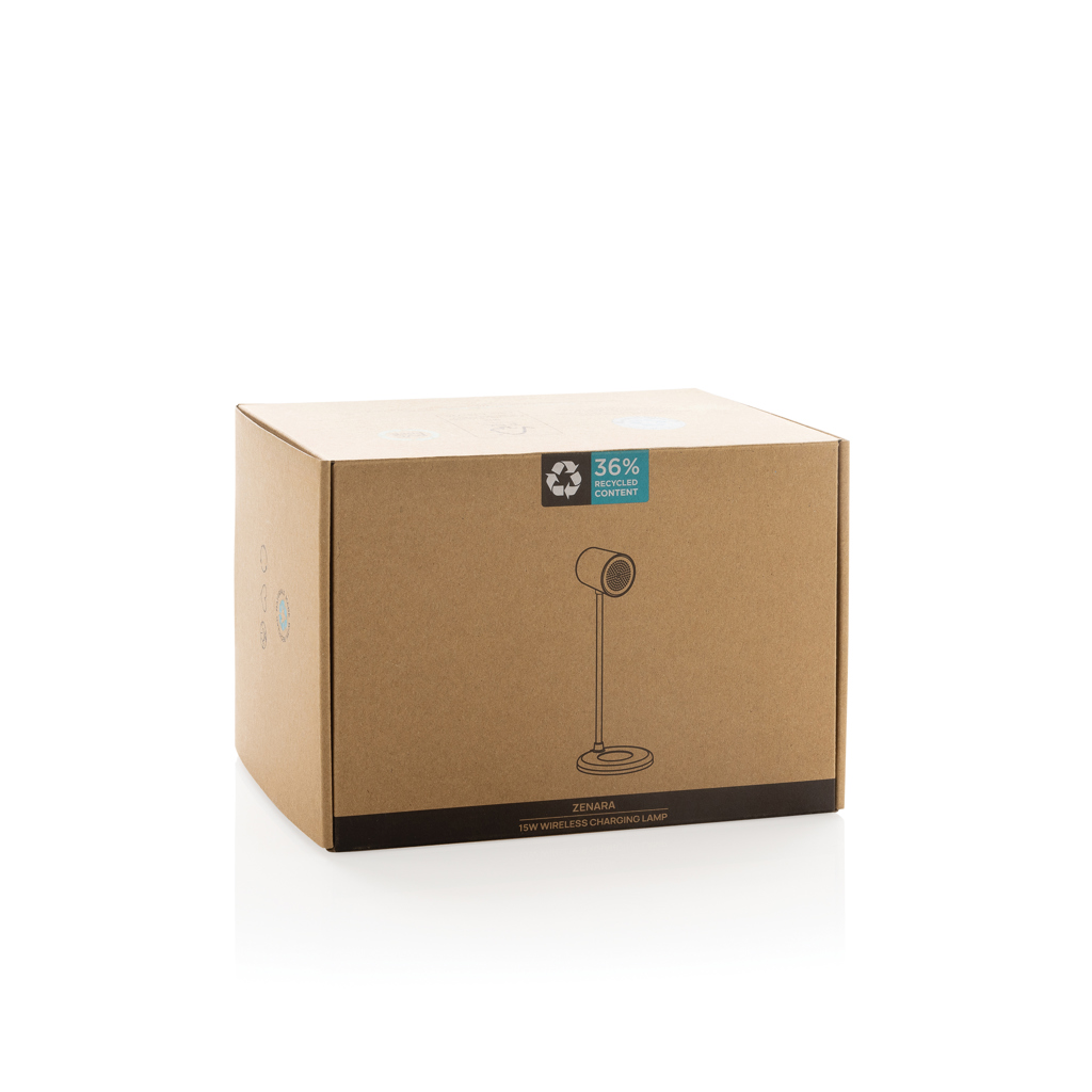 Zenara RCS recycled plastic and cork 15W wireless desk lamp - Image 16