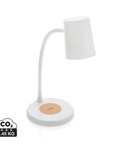 Zenara RCS recycled plastic and cork 15W wireless desk lamp