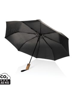 Kaycey 21" AWARE™ RPET Acacia wood mini auto open umbrella