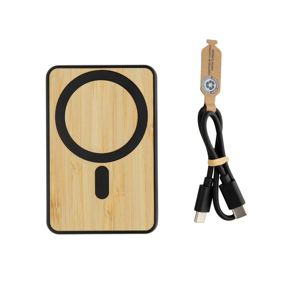 Zen RCS rplastic 5000 mah 5W magnetic bamboo powerbank - Image 2