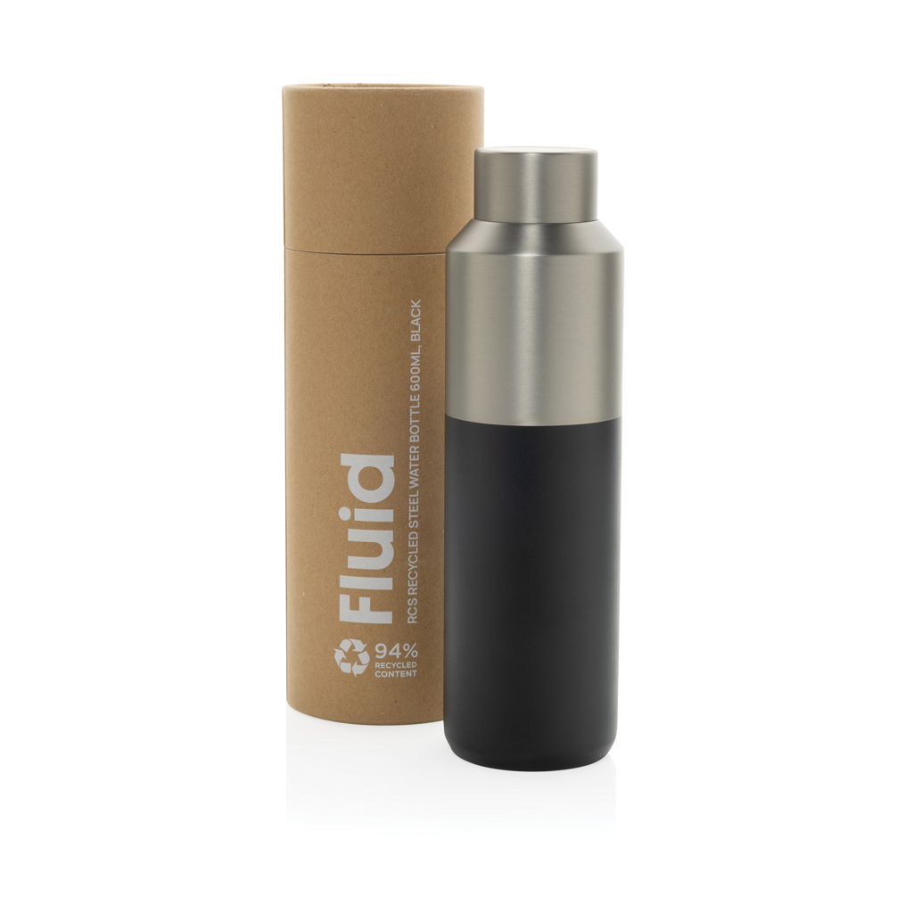Fluid RCS certified recycled steel water bottle 600ml - Image 8