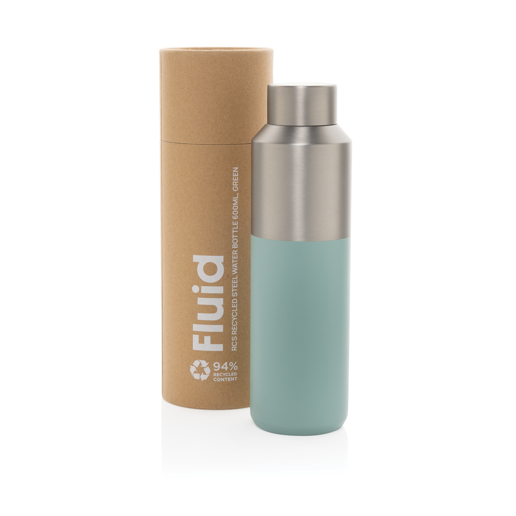 Fluid RCS certified recycled steel water bottle 600ml - Image 30