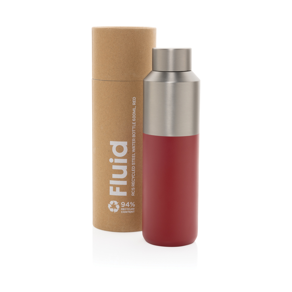 Fluid RCS certified recycled steel water bottle 600ml - Image 41
