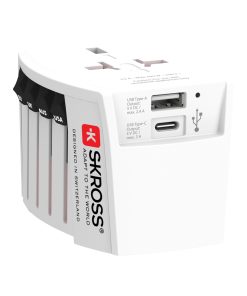 SKROSS World Travel Adapter MUV 2-pole with USB A and C