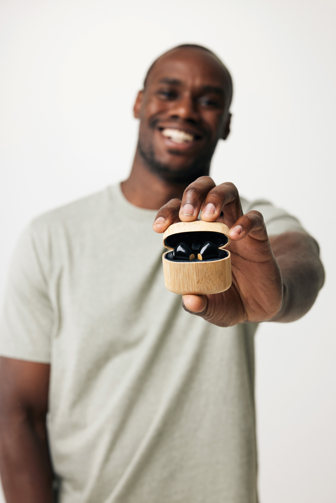 Bamboo TWS earbuds with RCS recycled plastic - Image 6