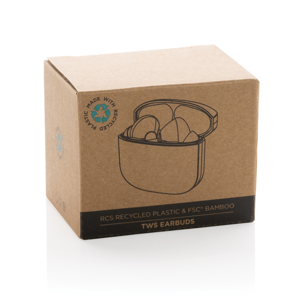 Bamboo TWS earbuds with RCS recycled plastic - Image 9