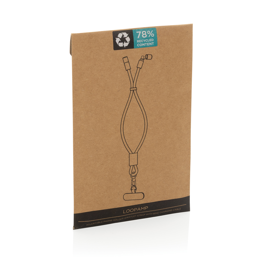 LoopAmp RCS RPET adjustable phone wrist strap 60W cable - Image 14