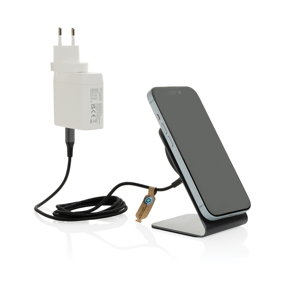 Terra aluminium 15W magnetic wireless charging phone stand - Image 4